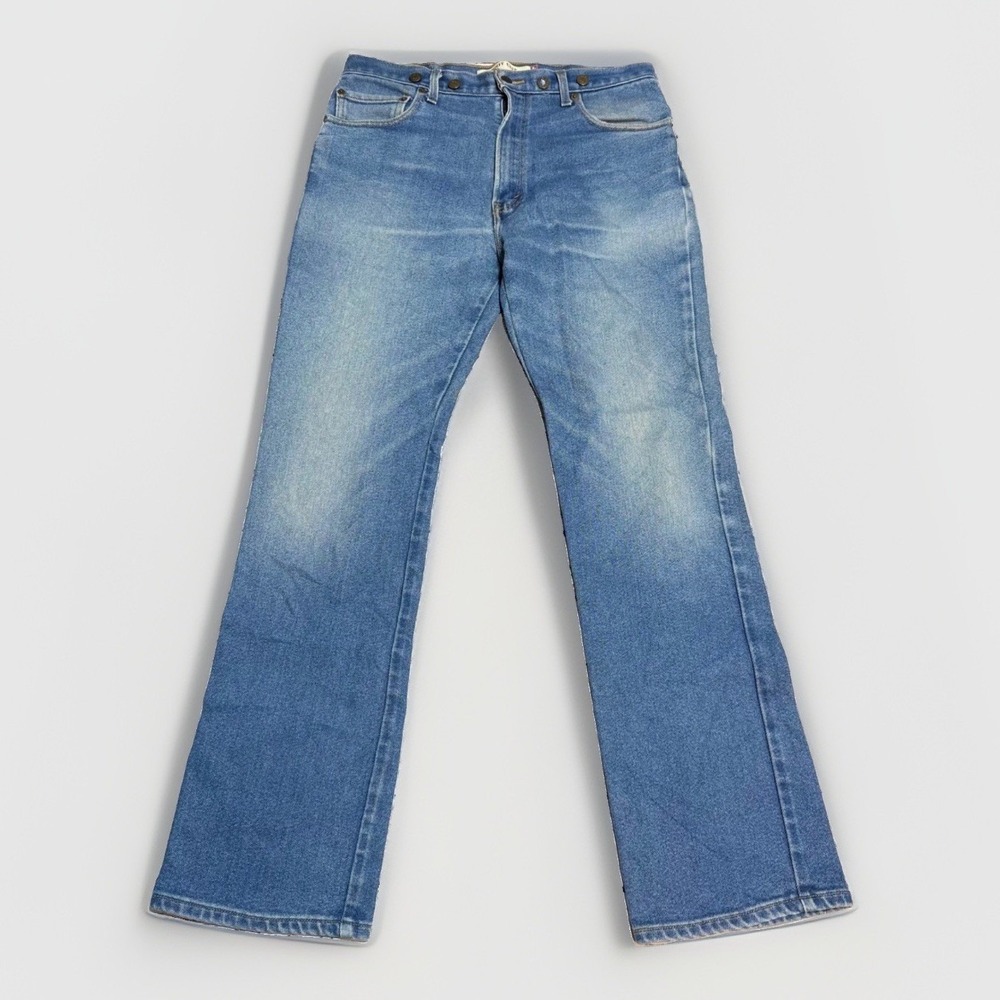 Levis 517 Jeans 36x34 Boot Cut Blue Y2K whiskers wallet fade Denim Buttons